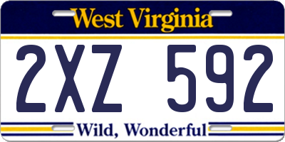 WV license plate 2XZ592