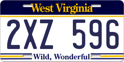 WV license plate 2XZ596