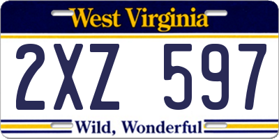 WV license plate 2XZ597
