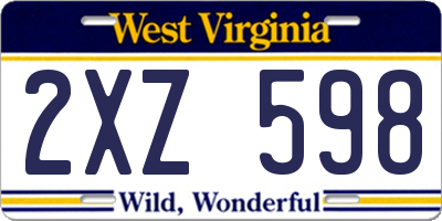 WV license plate 2XZ598