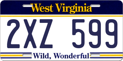 WV license plate 2XZ599