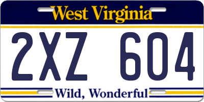 WV license plate 2XZ604