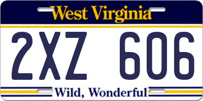 WV license plate 2XZ606