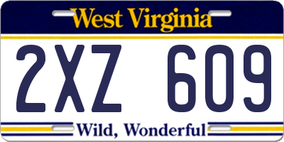 WV license plate 2XZ609