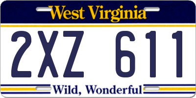 WV license plate 2XZ611