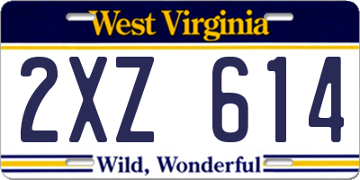 WV license plate 2XZ614