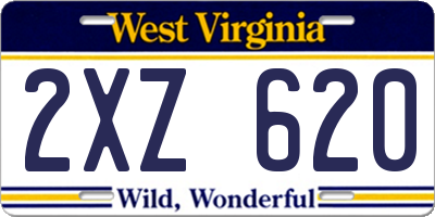 WV license plate 2XZ620