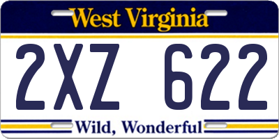 WV license plate 2XZ622