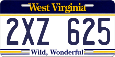 WV license plate 2XZ625