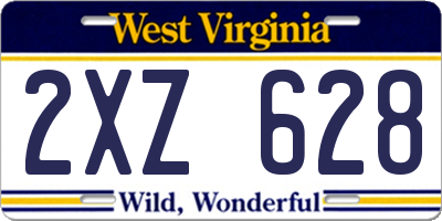 WV license plate 2XZ628