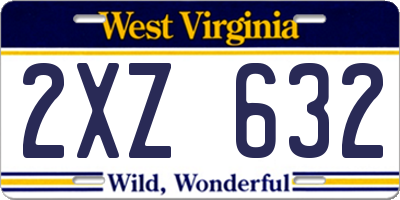 WV license plate 2XZ632