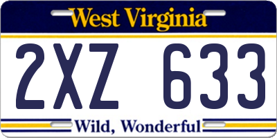 WV license plate 2XZ633