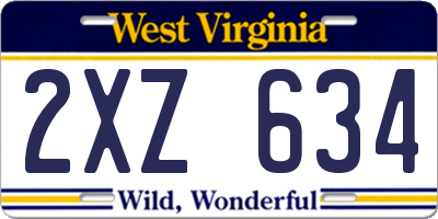 WV license plate 2XZ634
