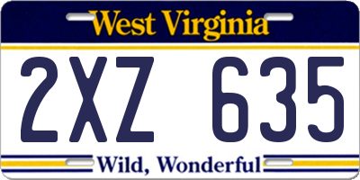 WV license plate 2XZ635