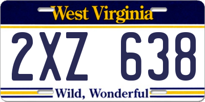 WV license plate 2XZ638