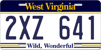 WV license plate 2XZ641