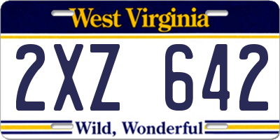 WV license plate 2XZ642
