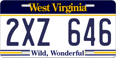 WV license plate 2XZ646