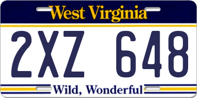 WV license plate 2XZ648