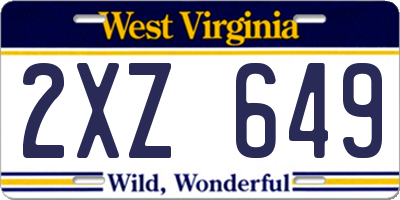 WV license plate 2XZ649