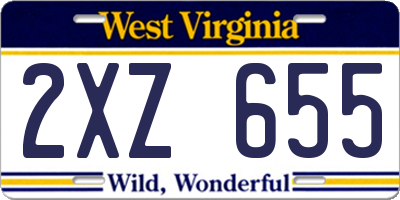 WV license plate 2XZ655