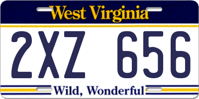 WV license plate 2XZ656