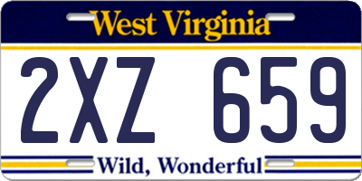 WV license plate 2XZ659