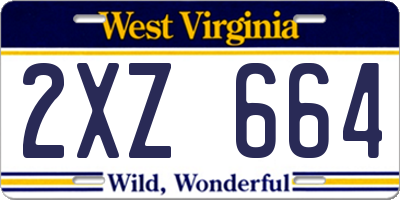 WV license plate 2XZ664