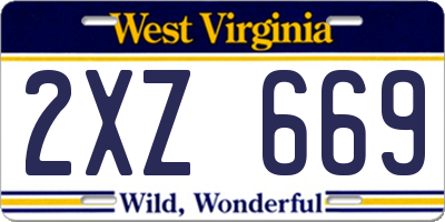 WV license plate 2XZ669