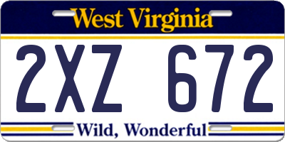 WV license plate 2XZ672