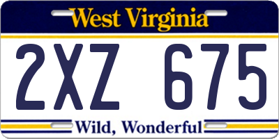 WV license plate 2XZ675