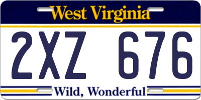 WV license plate 2XZ676