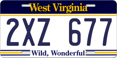 WV license plate 2XZ677