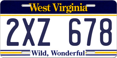 WV license plate 2XZ678