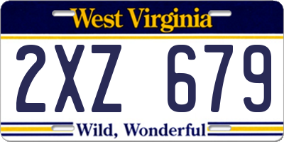 WV license plate 2XZ679