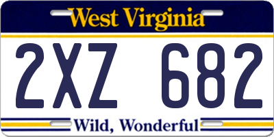 WV license plate 2XZ682