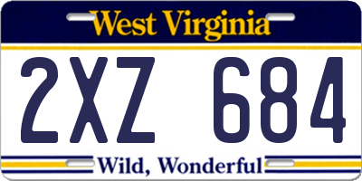 WV license plate 2XZ684