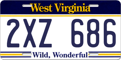 WV license plate 2XZ686