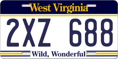 WV license plate 2XZ688