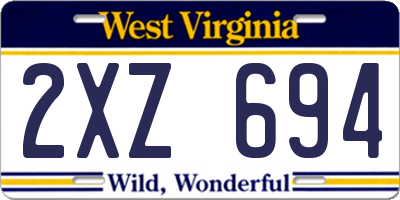 WV license plate 2XZ694