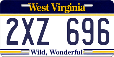 WV license plate 2XZ696