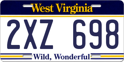 WV license plate 2XZ698