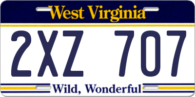 WV license plate 2XZ707