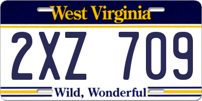 WV license plate 2XZ709