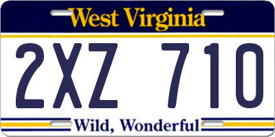 WV license plate 2XZ710