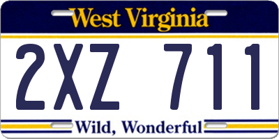 WV license plate 2XZ711