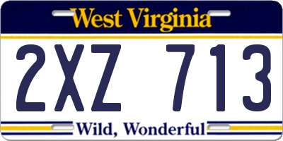 WV license plate 2XZ713
