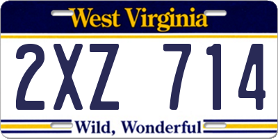 WV license plate 2XZ714