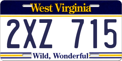 WV license plate 2XZ715