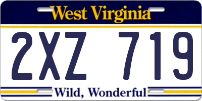 WV license plate 2XZ719